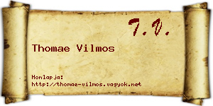 Thomae Vilmos névjegykártya